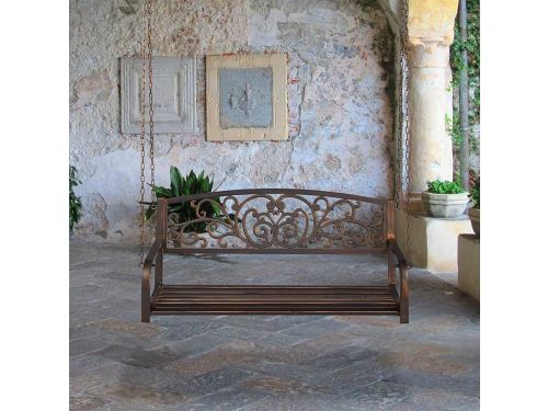 Schommelbank metaal - vintage design - 1 stuk - zwart/brons