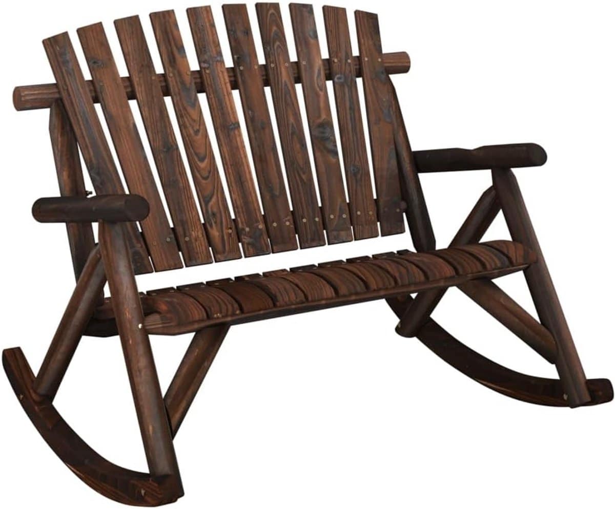 schommelbank voor 2 personen 123x96x102 cm massief sparrenhout