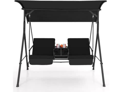 Schommelbank voor 2 Personen met Verstelbare Luifel en Koeltas