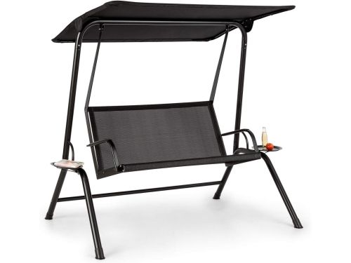 Schommelbank voor 2 Personen met Zonnedak - Robuust Stalen Frame