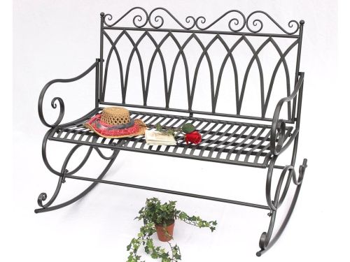 Schommelbank voor twee personen weerbestendig donkergrijs 112 cm