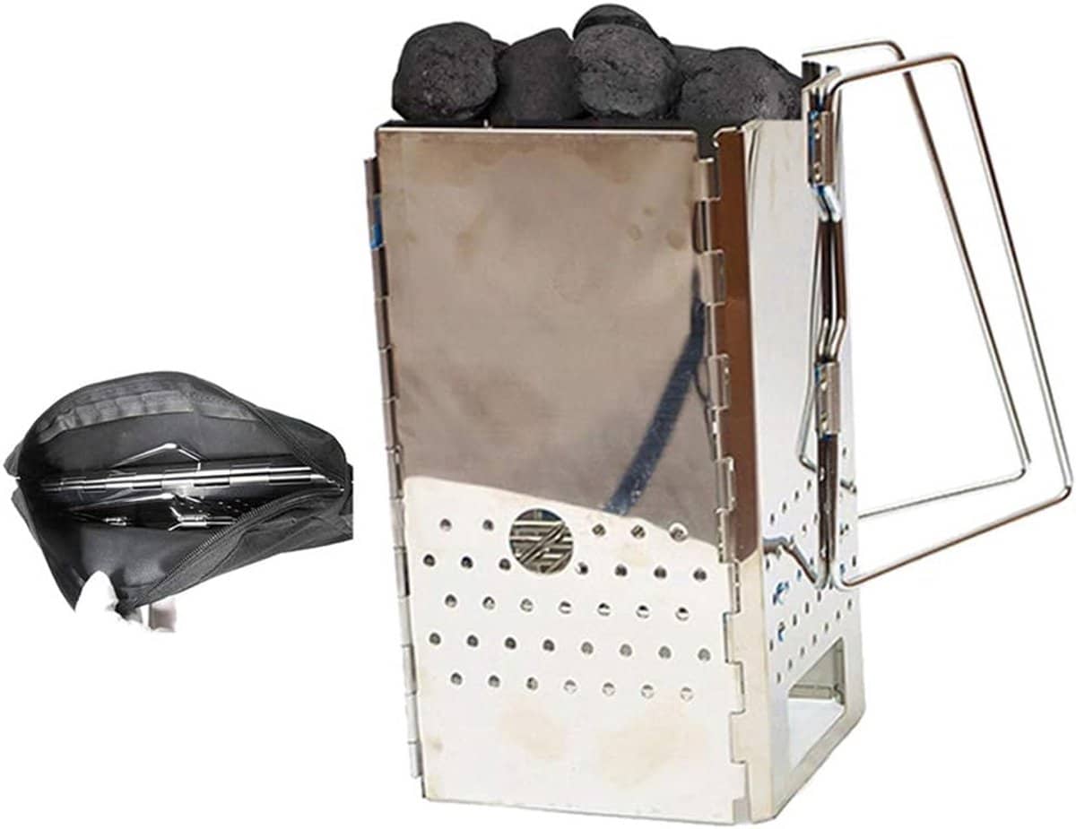 schoorsteen starter houtskool aansteker bbq aansteken opvouwbaar