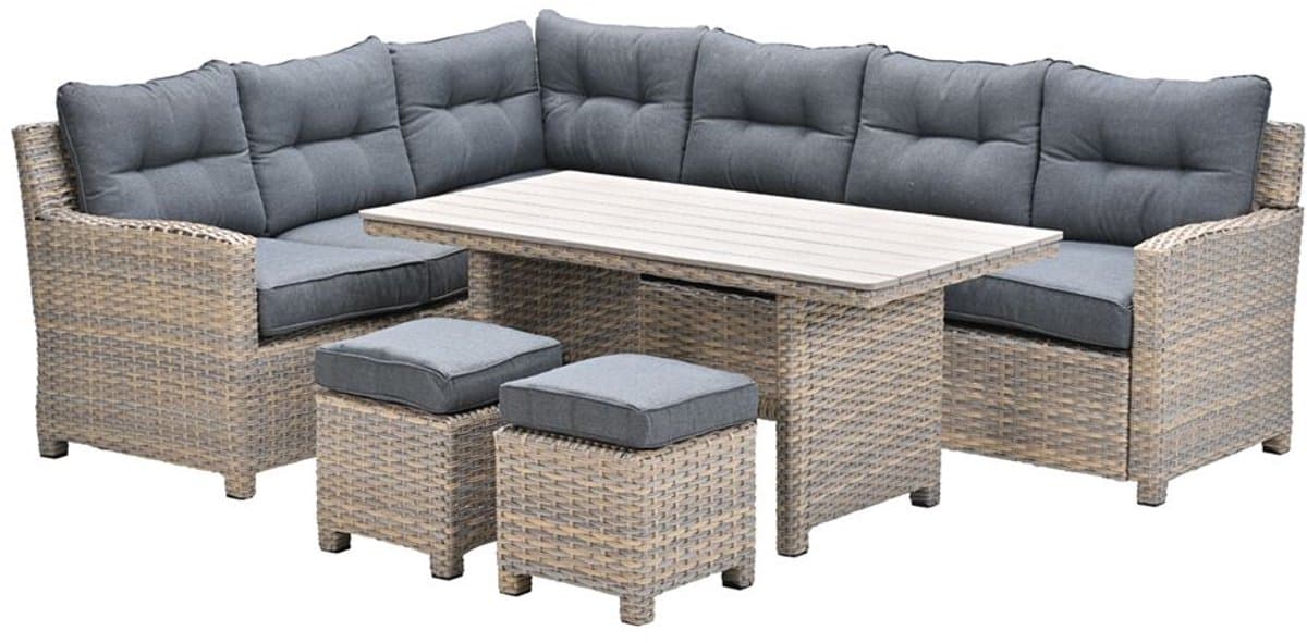 seagull lounge diningset 5 dlg. links vintage willow zwart