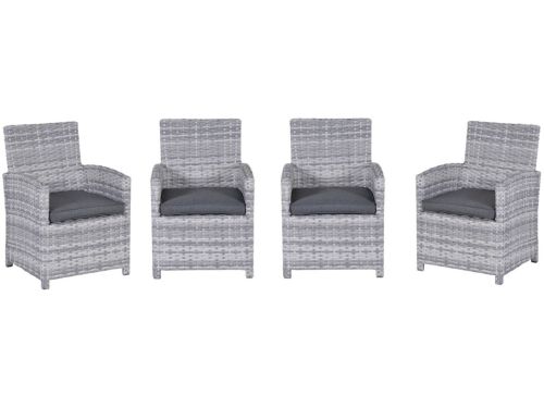 Seagull tuinstoelen set van 4 - cloudy grey
