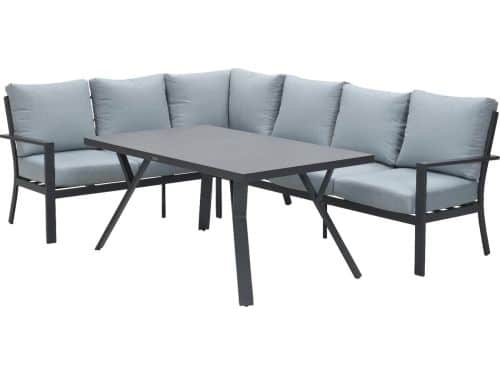 Sergio lounge dining set 3-delig - Links - Carbon black/Mint