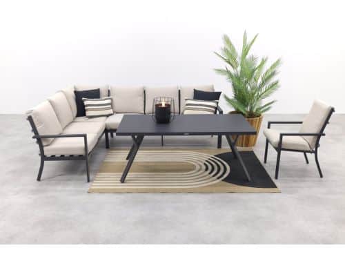 Sergio lounge dining set met stoel - Carbon/Desert - 3