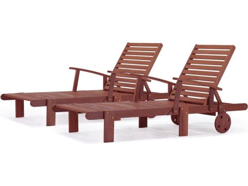 Set 2 stuks Ligbed tuin ligstoel verstelbaar tropisch hout "Tokyo"