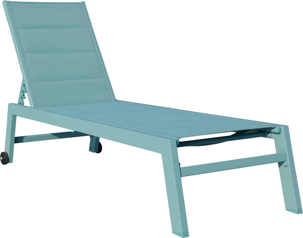 set van 2 barbados ligbedden in lichtblauw textilene