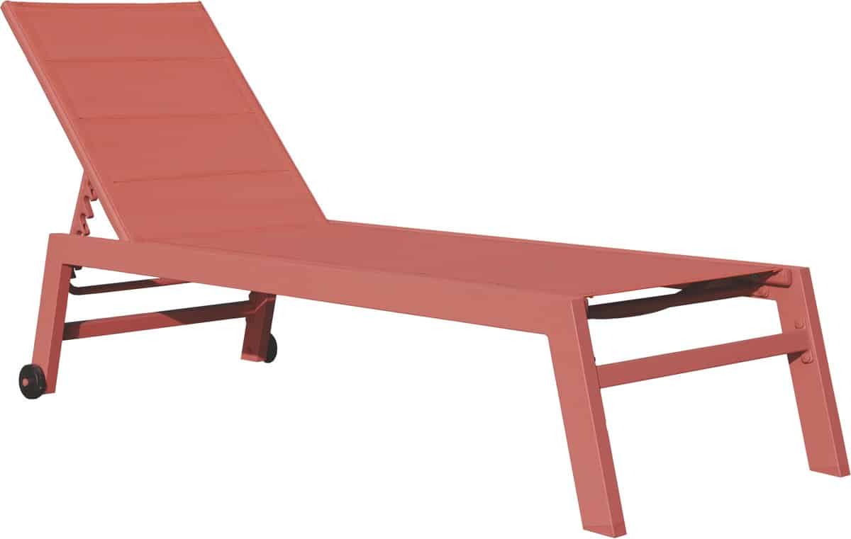 set van 2 barbados ligbedden in textilene terracotta