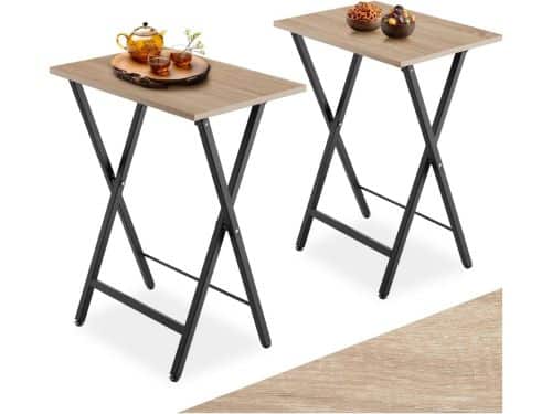 Set van 2 Inklapbare Bijzettafels in Industriële Stijl