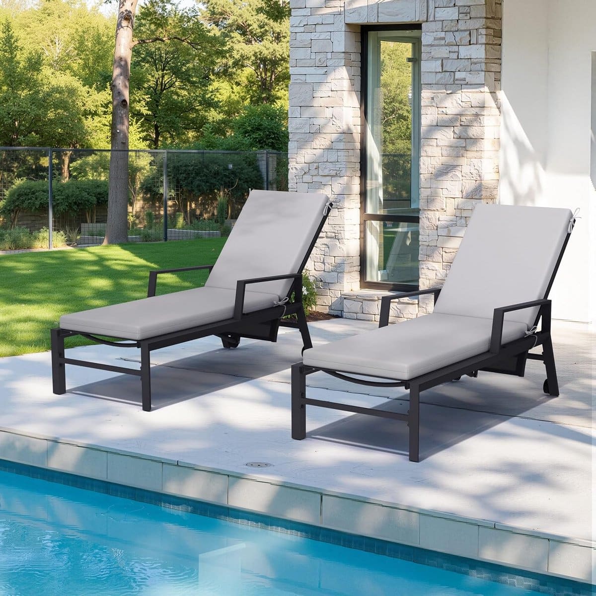set van 2 luxe chaise lounge kussens comfortabel en