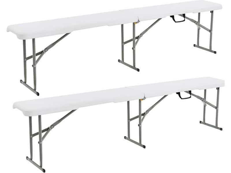 Set van 2 Opvouwbare Picknickbanken 180 cm voor Binnen en