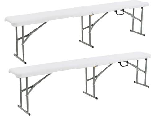 Set van 2 Opvouwbare Picknickbanken 180 cm voor Binnen en