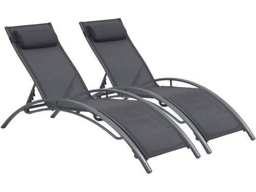 Set van 2 Verstelbare Ligbedden voor Tuin en Terras