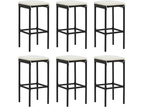 Set van 3 of 6 Hoge Barstoelen Buiten Poly Rattan