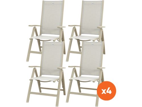 Set van 4 - Hartman Roma verstelbare tuinstoel - Latte