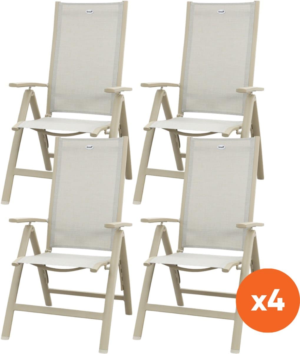 set van 4 hartman roma verstelbare tuinstoel latte