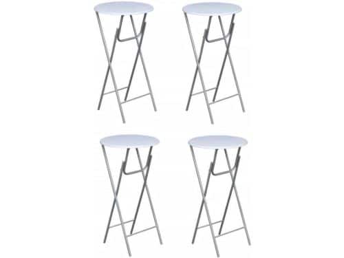 Set van 4 inklapbare bartafels met wit MDF tafelblad