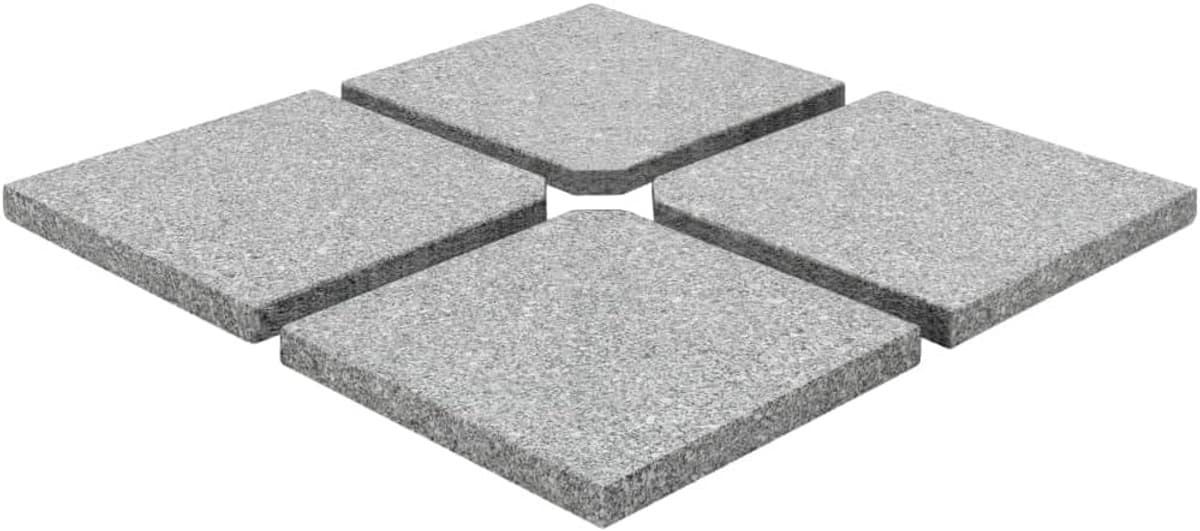 set van 4 vierkante parasolvoeten graniet totaal 100 kg