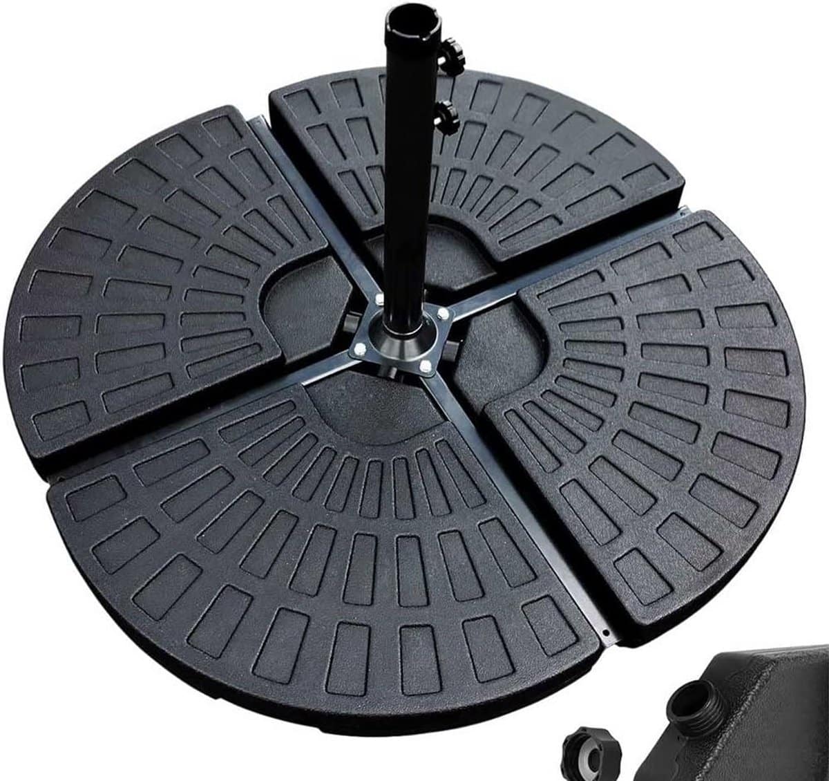 set van 4 vulbare parasolvoeten voor kruisstandaard uv bestendig kunststof