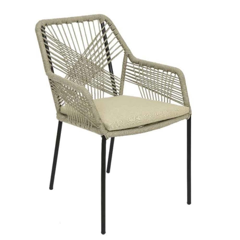 seville dining tuinstoel stapelbaar | touw + staal | zand