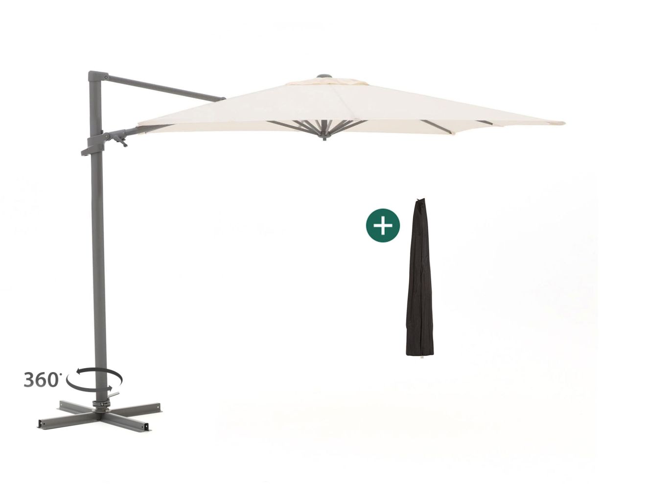 shadowline francisco zweefparasol 260x260cm laagste prijsgarantie!