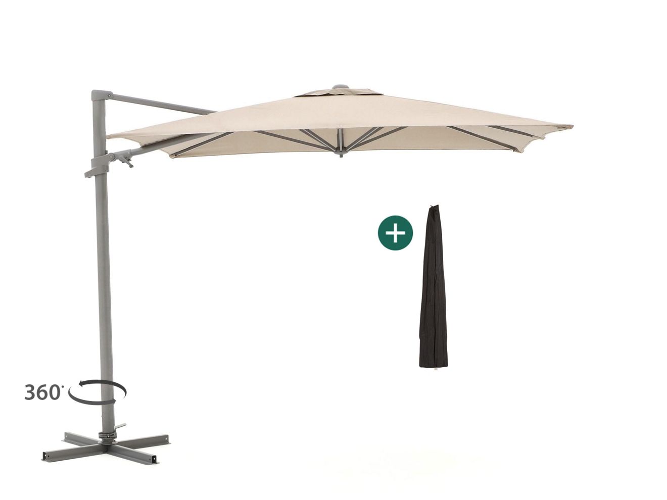 shadowline francisco zweefparasol 260x260cm laagste prijsgarantie!