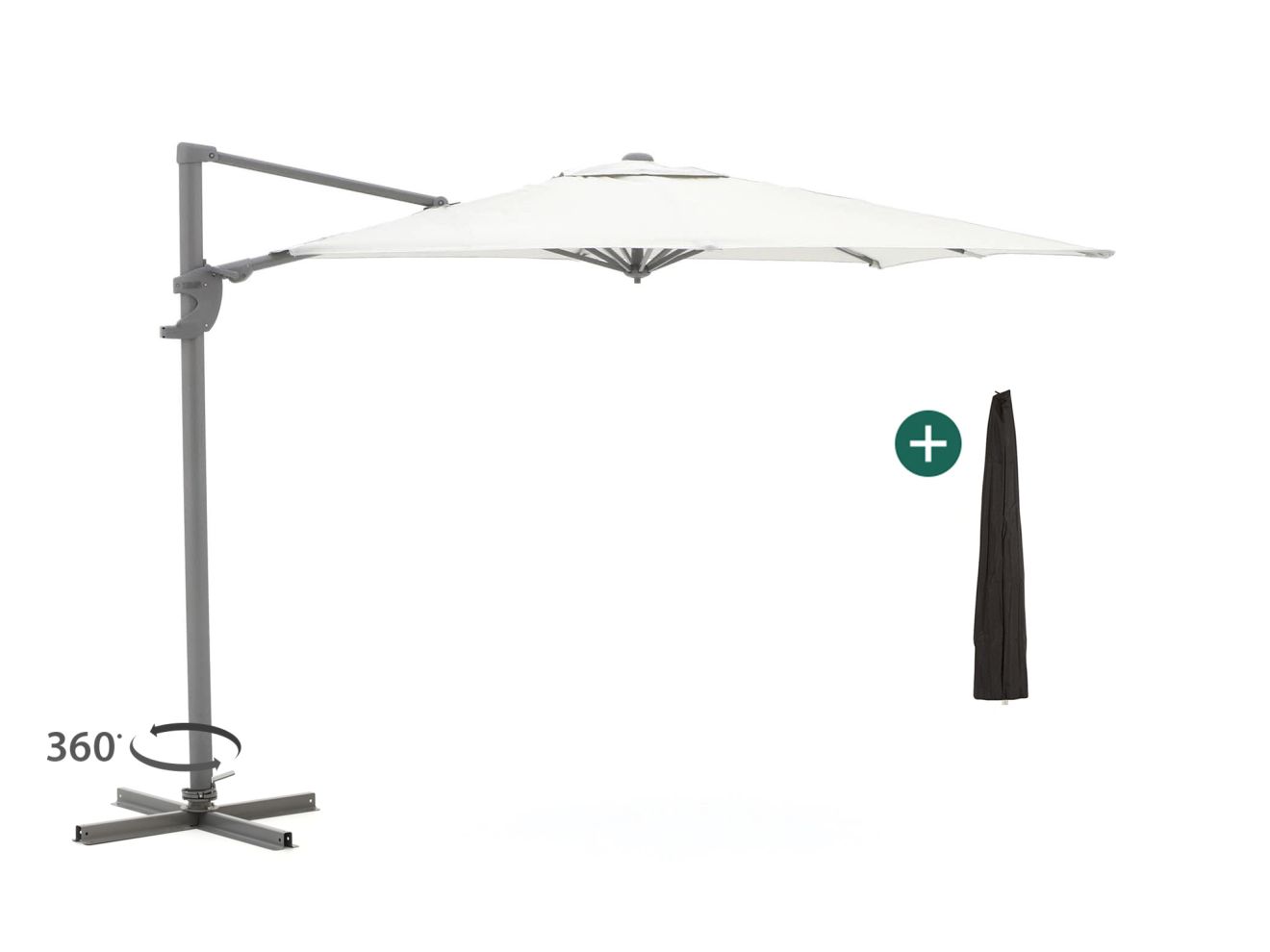 shadowline francisco zweefparasol 260x260cm laagste prijsgarantie!