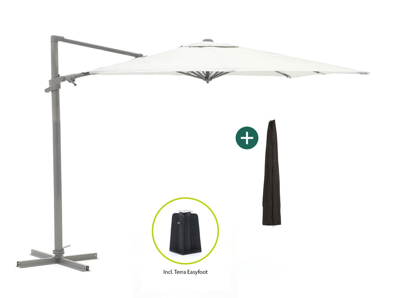 shadowline francisco zweefparasol 300x300cm laagste prijsgarantie!