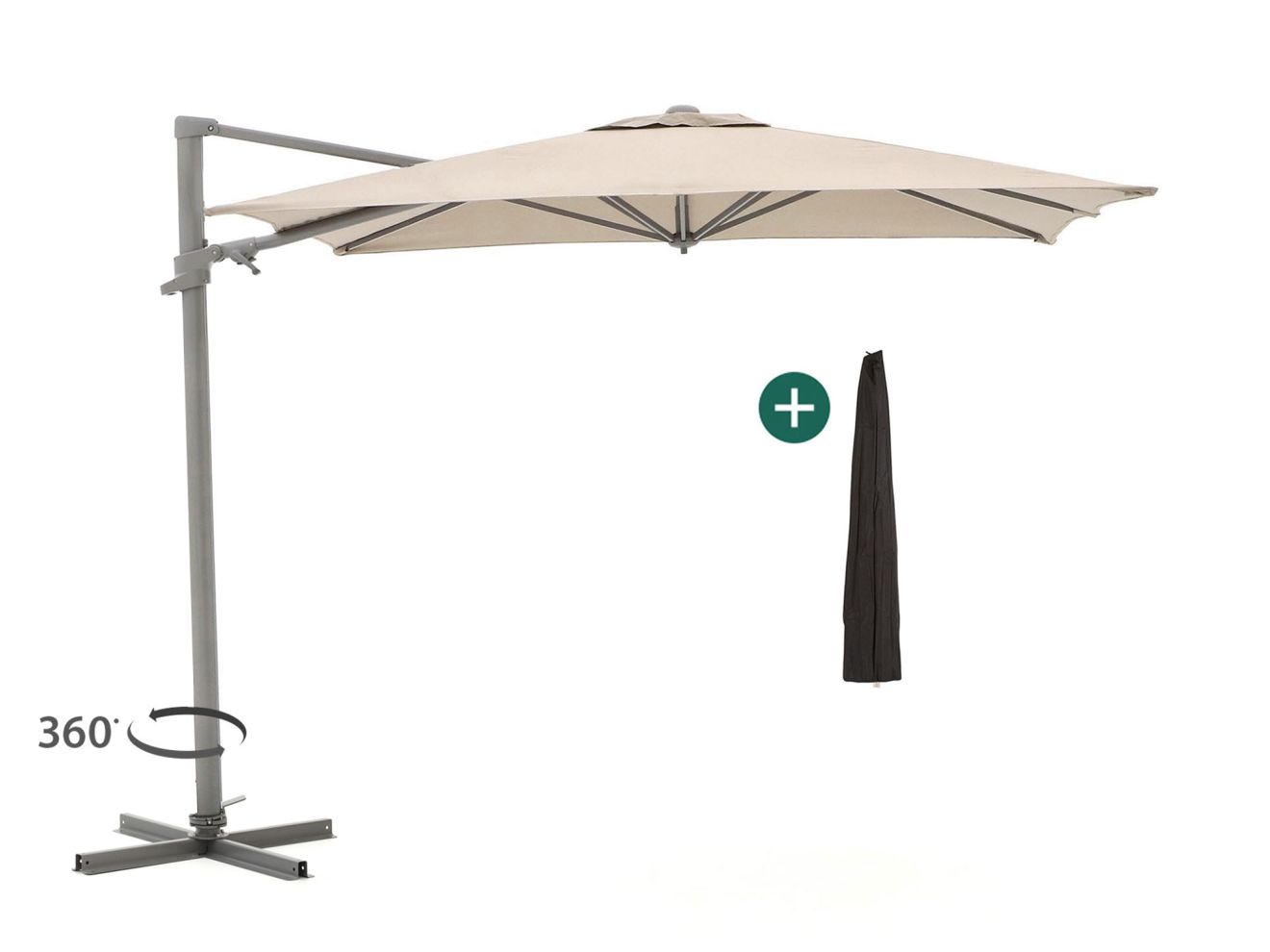 shadowline francisco zweefparasol 300x300cm laagste prijsgarantie!