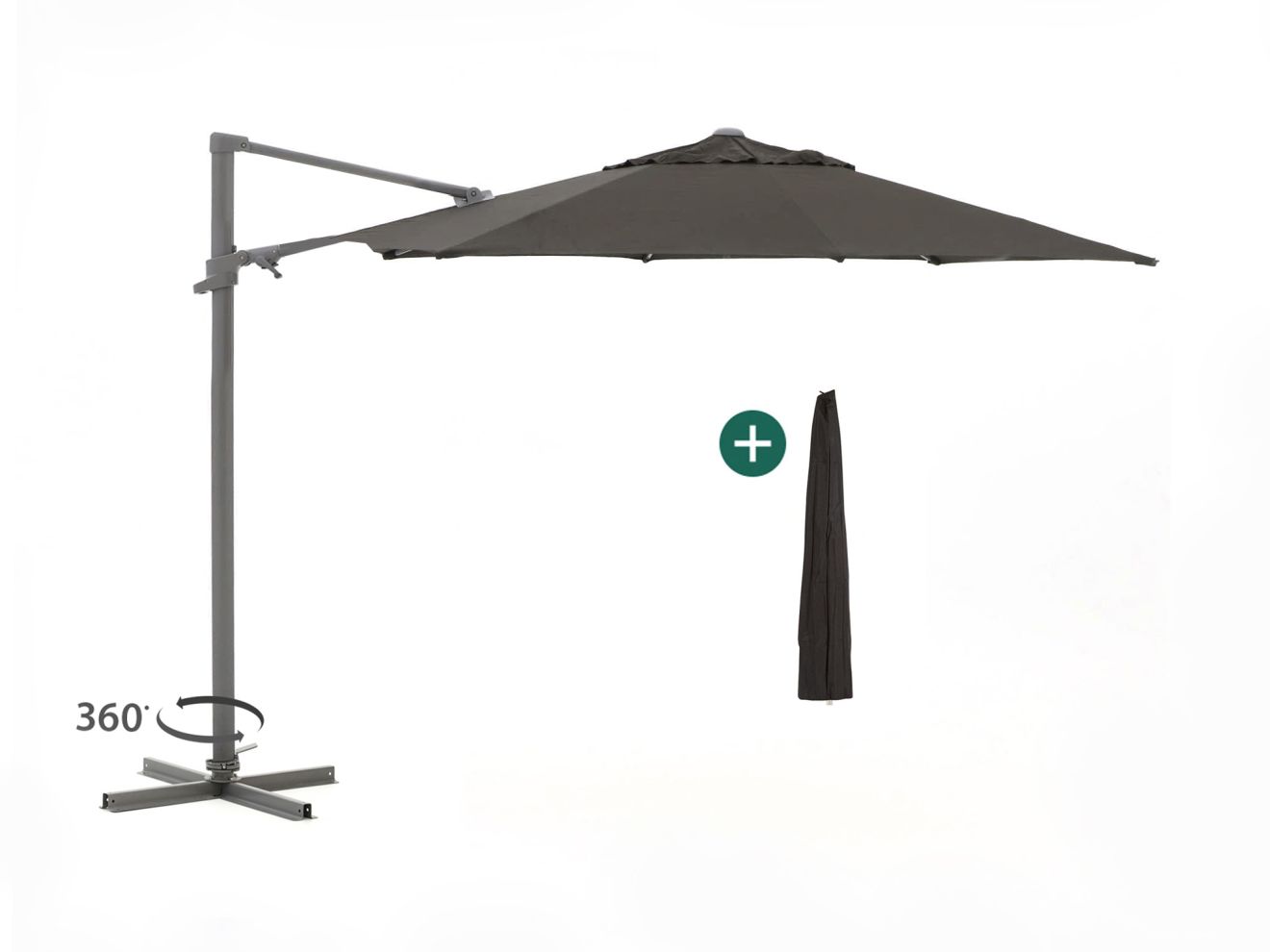 shadowline francisco zweefparasol ø 330cm laagste prijsgarantie!