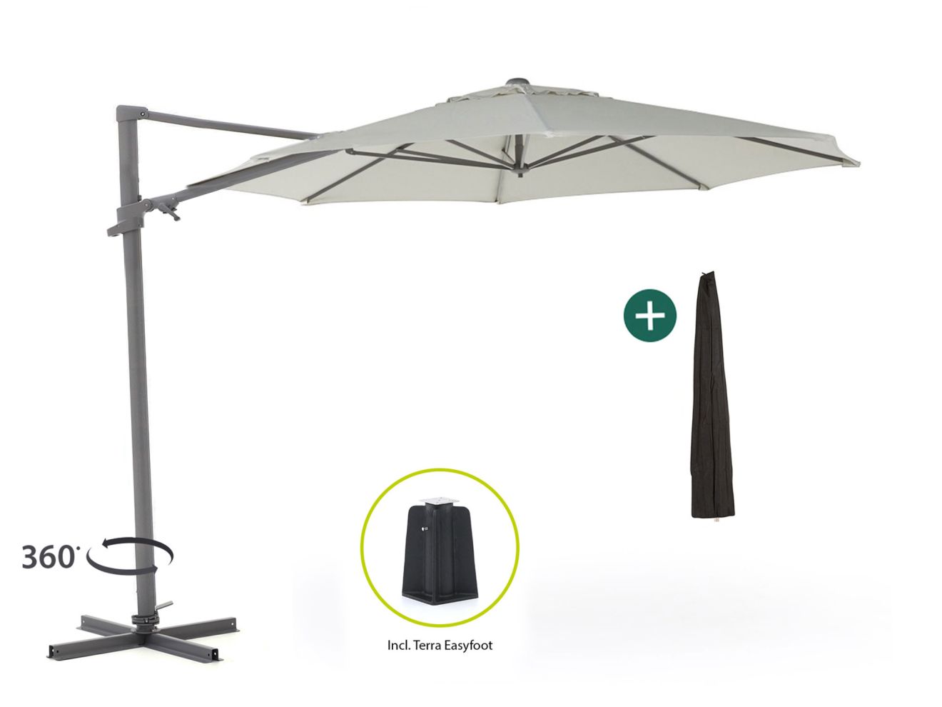 shadowline francisco zweefparasol ø330cm laagste prijsgarantie!