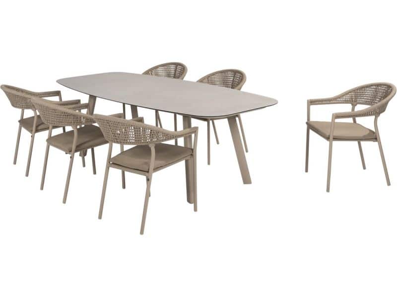 Sienna Manolo dining tuinset 240x103xH75 cm 7 delig latte Taste