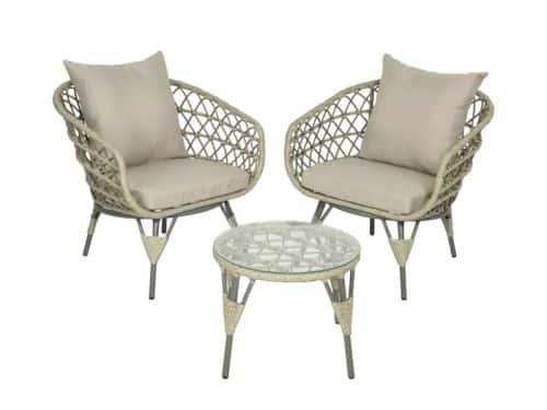 Sintra bistroset wicker grijs Decoris - Decoris