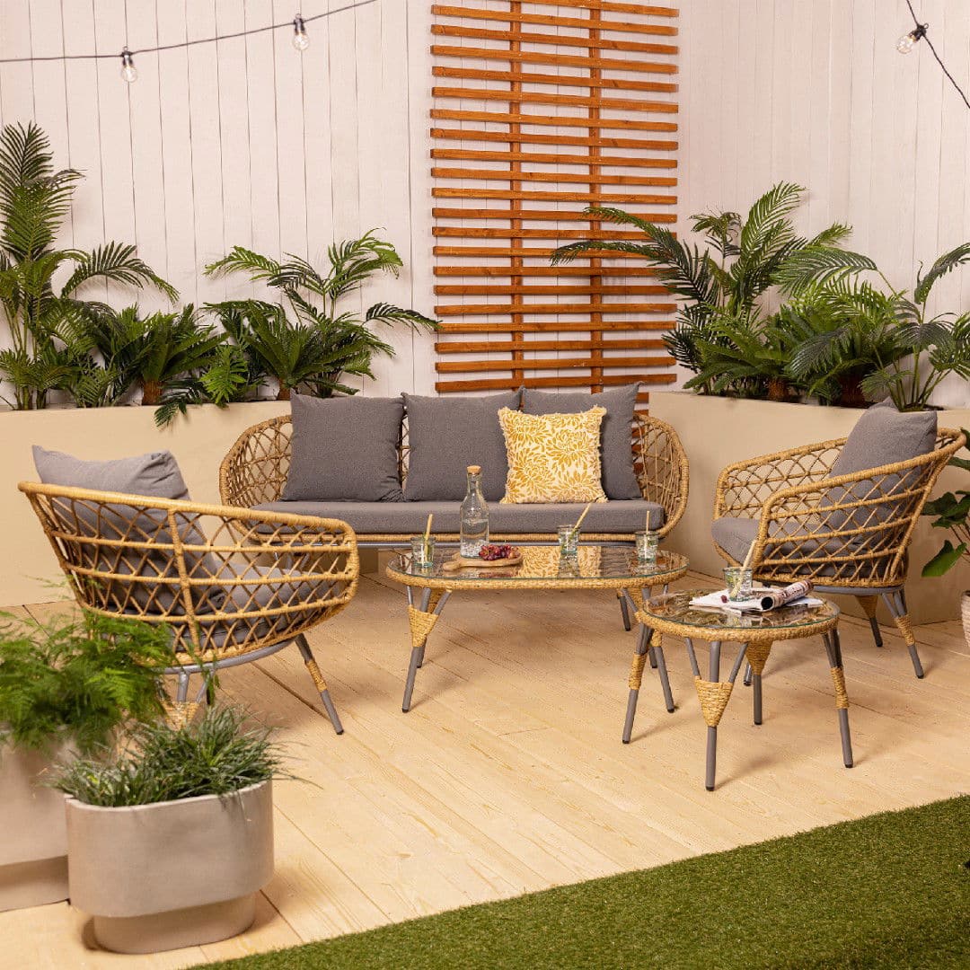 sintra set wicker 186x80x82 cm naturel decoris decoris