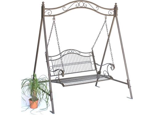 Smeedijzeren metalen schommelbank voor 2 personen