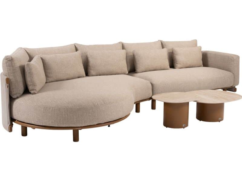 Sofie Safina modulaire chaise longue loungeset 4 delig keramiek amber