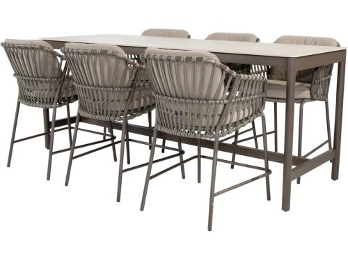 Soho Capalbio high dining tuinset 220x75xH95 cm 7 delig keramiek