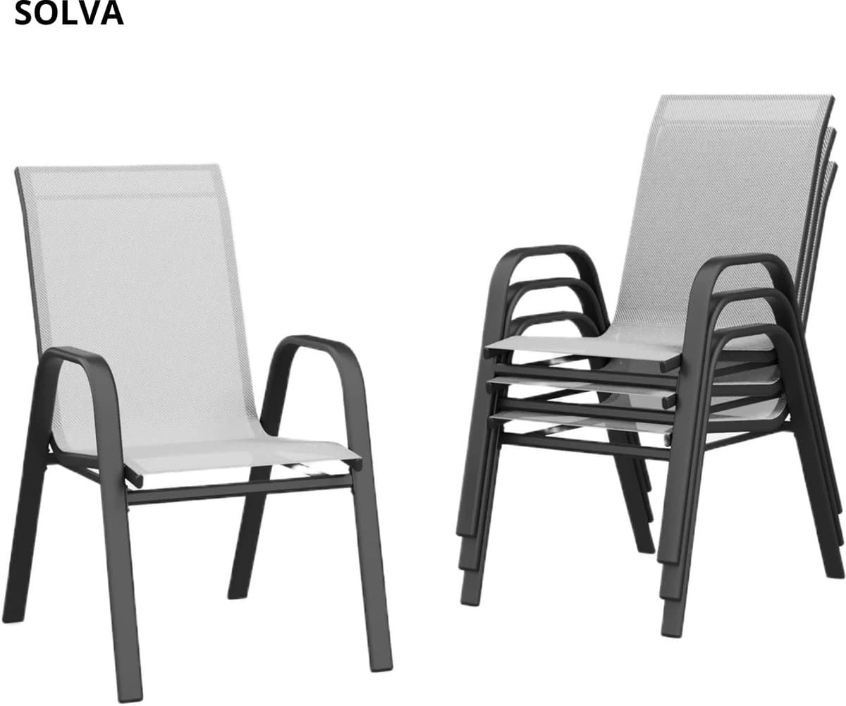 solva tuinstoelen 4 delig stapelbaar tuinmeubelen terrasmeubilair