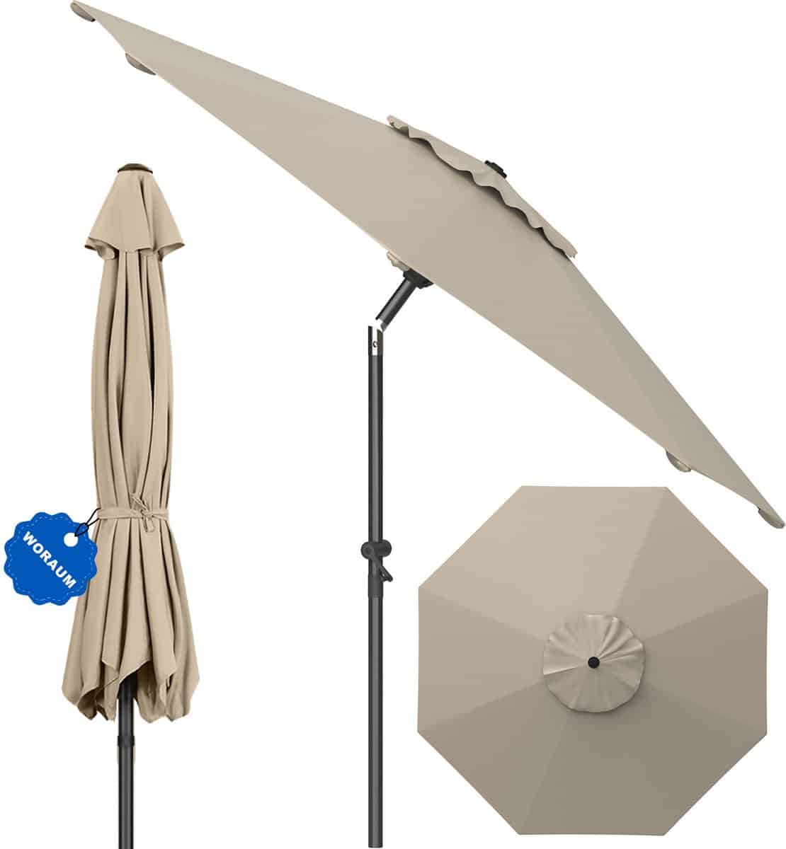 soontrans parasol 300 cm, tuinparasol met kantelbaar, balkonparasol upf