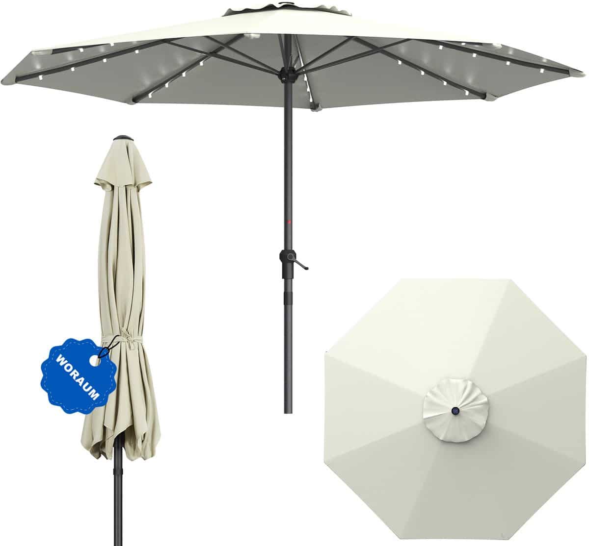 soontrans parasol 350 cm met 32 led lampjes tuinparasol