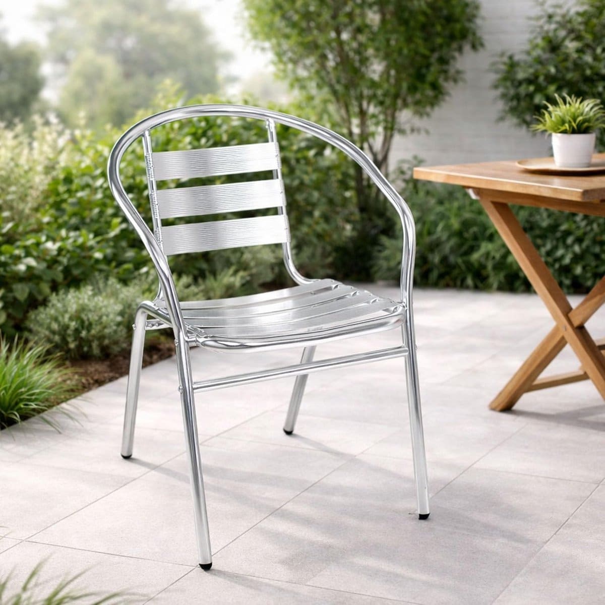 stapelbare aluminium buitenstoel tuinstoel en balkonstoel lichtgewicht en