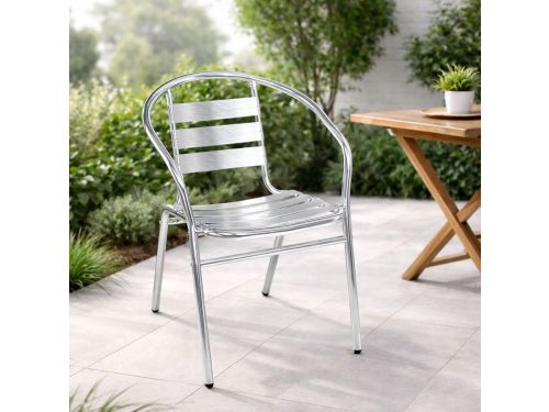 Stapelbare Aluminium Buitenstoel - Tuinstoel en Balkonstoel - Lichtgewicht en