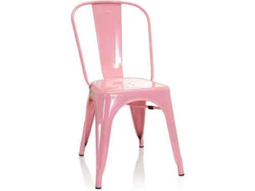 Stapelbare Bistro Stoel Metaal Roze Industrieel Design