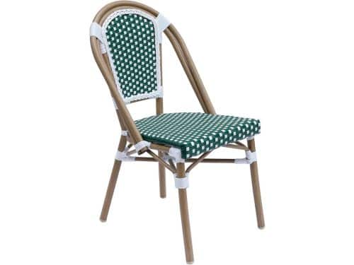 Stapelbare Bistrostoel voor Buiten Donkergroen - Aluminium & Rotan