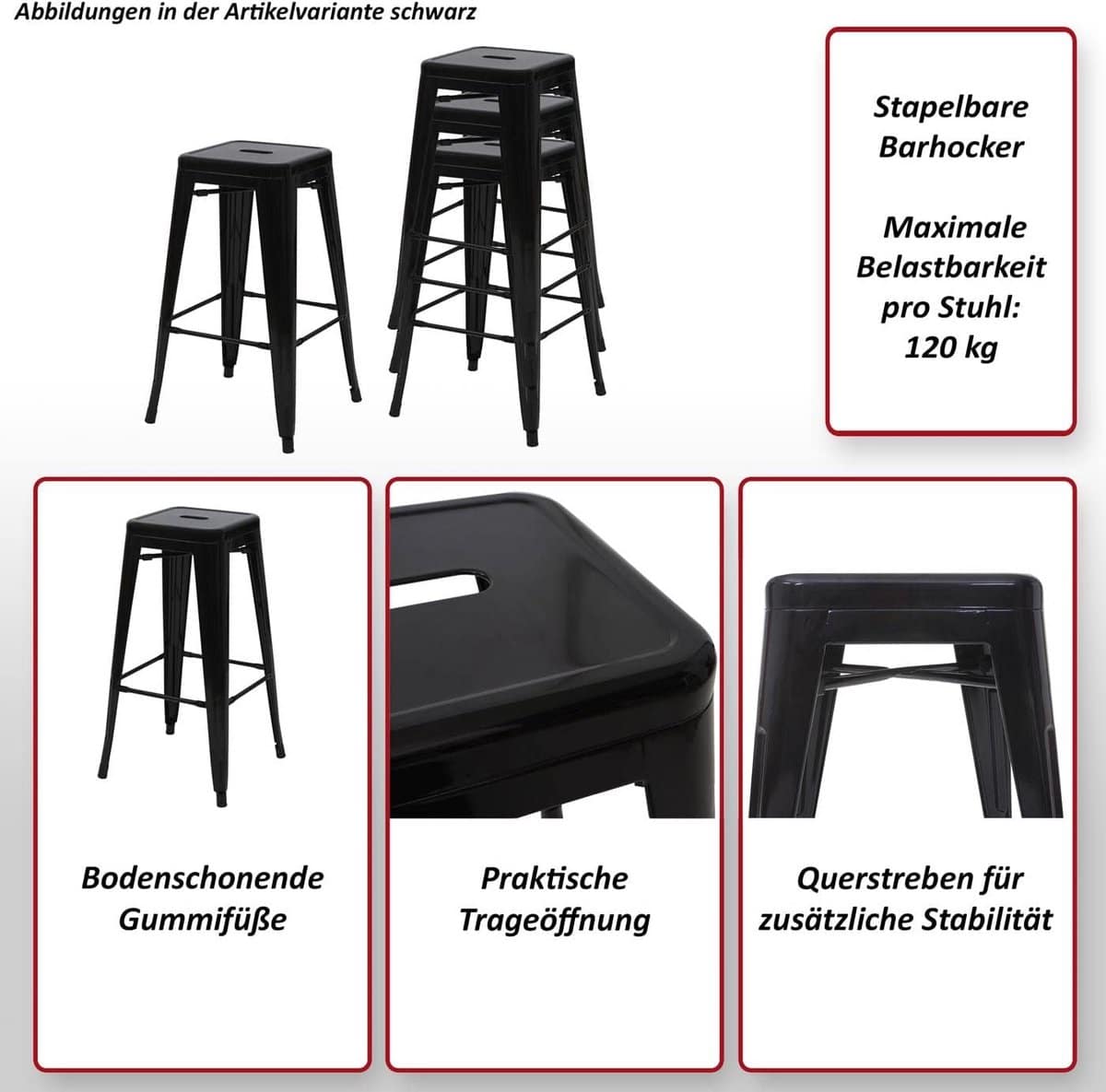 stapelbare metalen barkrukken industrieel design wit