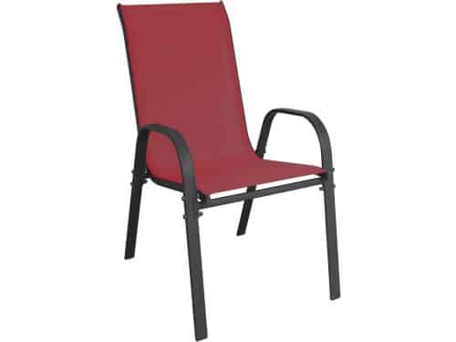 Stapelbare Metalen Tuinstoel met Textiel Bespanning voor Balkon en Terras