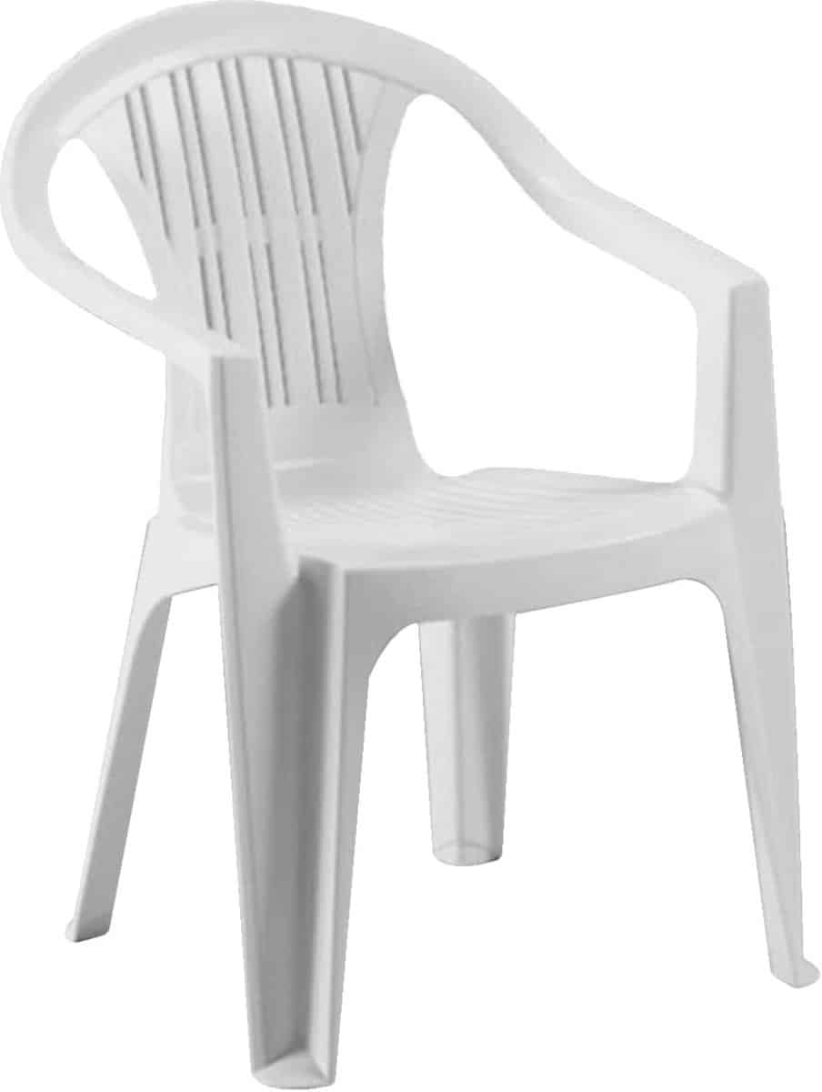 stapelbare monoblock stoel van polypropyleen weerbestendig en compact