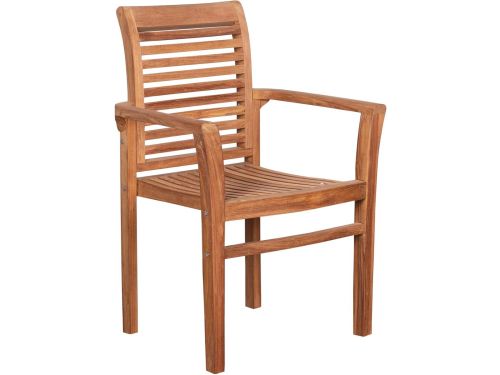 Stapelbare Teakhouten Tuinstoel met Armleuningen voor Buiten