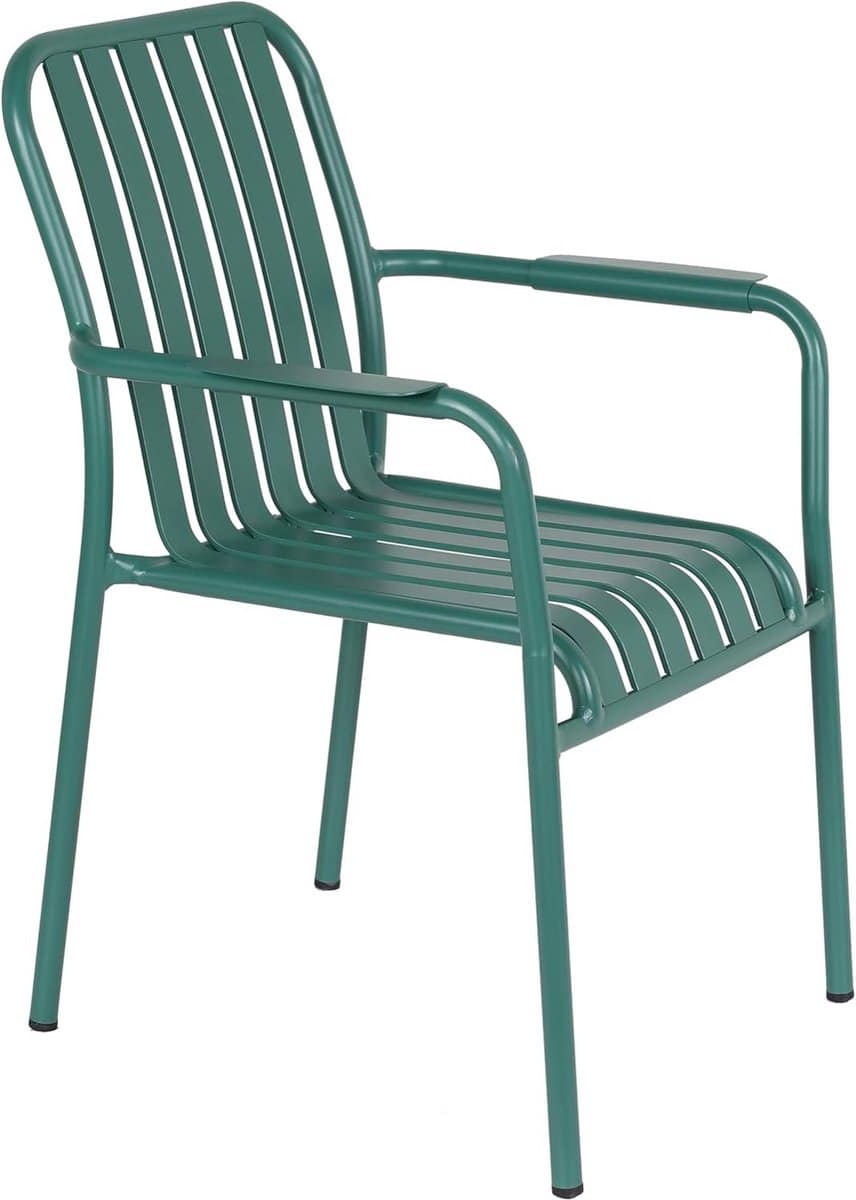 stapelbare terrasstoel met armleuningen van aluminium duurzaam en comfortabel